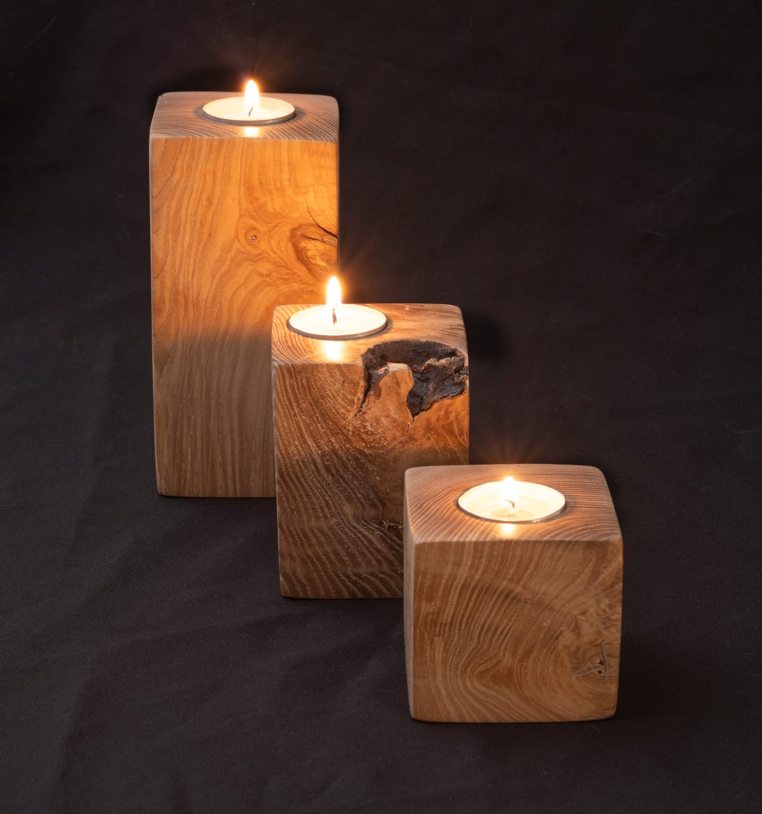 Sanded To Reflection Candle Holders