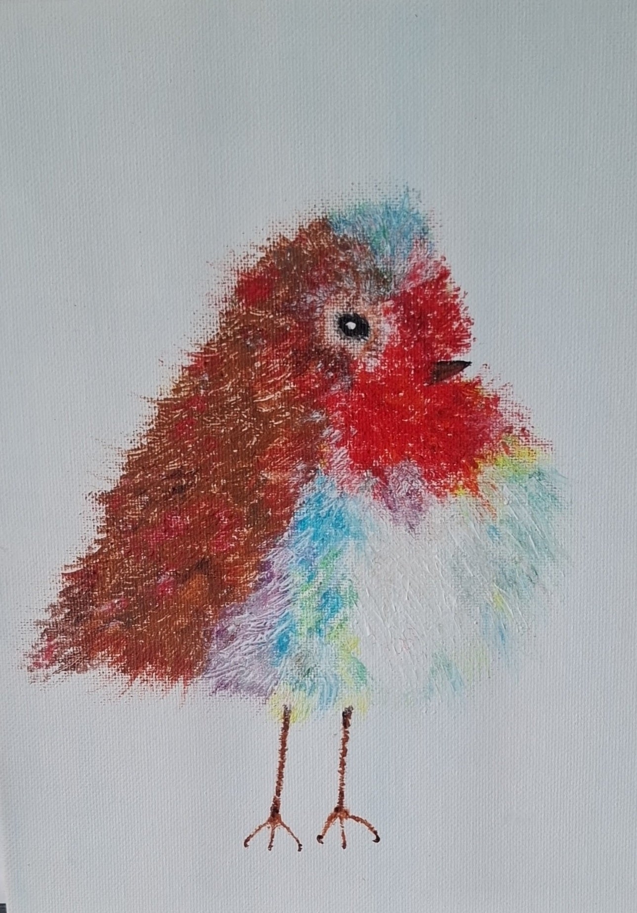 Mr Robin Handpainted Canvas