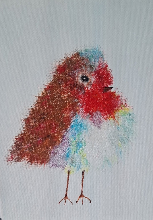 Mr Robin Handpainted Canvas